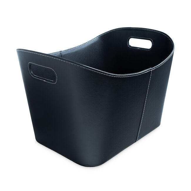 Silverflame 22" Leather Log Basket 